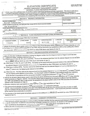 Flood Insurance Elevation Certificate