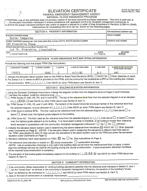 Elevation Certificate