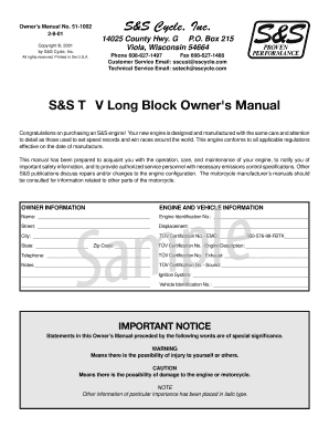 S&S Cycle Engine Owner's Manual