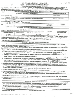 Flood Insurance Elevation Certificate