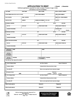 California Rental Application Form