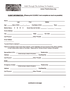 Client Information Form
