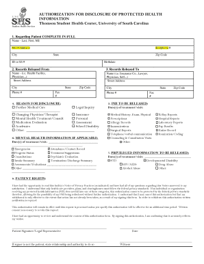 Authorization for Disclosure of Protected Health Information