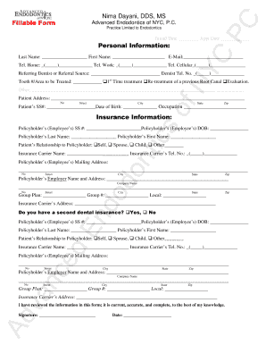 Endodontic Treatment Consent Form
