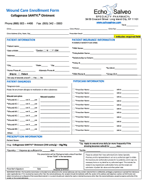 Patient Prescription Form for Collagenase SANTYL® Ointment