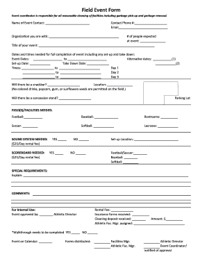 Field Event Form