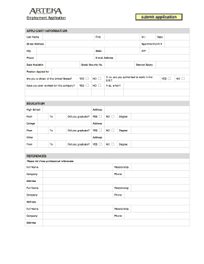 Employment Application and Drug Testing Consent