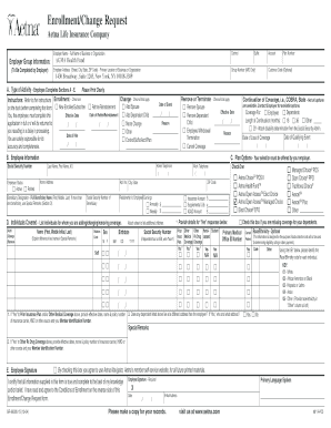 Aetna Enrollment Change Request Form