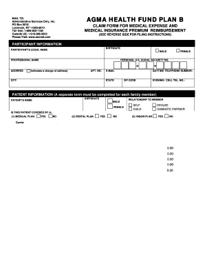 AGMA Health Fund Claim Form