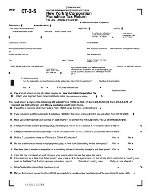 New York S Corporation Franchise Tax Return