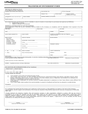 Philippines Transfer of Ownership Form