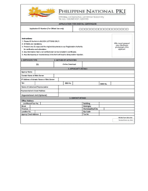 Philippines SSL Certificate Application Form