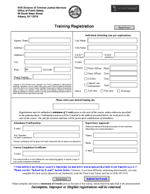 NYS Public Safety Training Registration Form