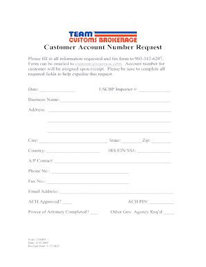 US Customs and Border Protection ACH Application