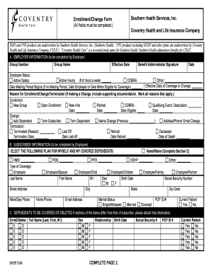 Southern Health Services Enrollment Form