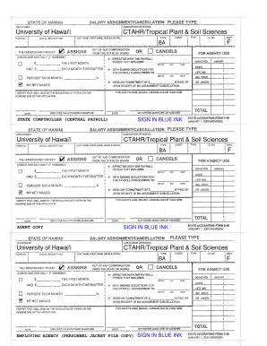 Hawaii Salary Assignment/Cancellation Form