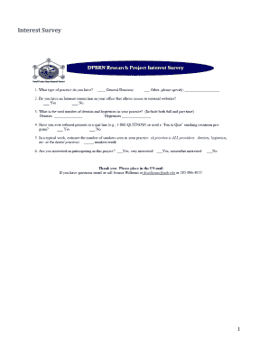 Smoking Cessation Study Practice Survey