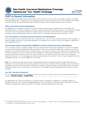 Health Insurance Marketplace Coverage Options Form