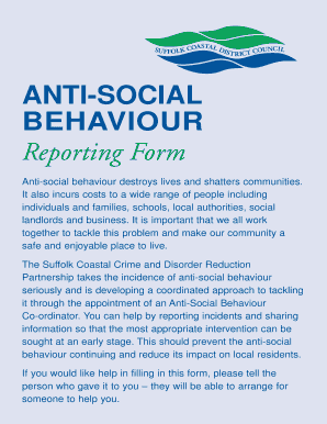 Suffolk Anti-Social Behaviour Reporting Form