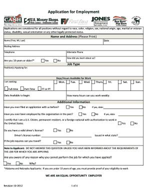 Application for Employment