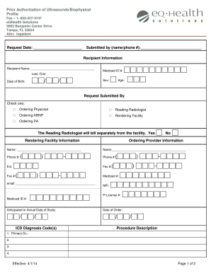 Prior Authorization of Ultrasounds/Biophysical Profile