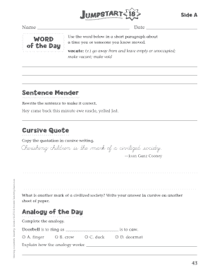 Morning Jumpstarts Reading Grade 6 Worksheet
