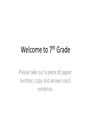 7th Grade Introduction Form