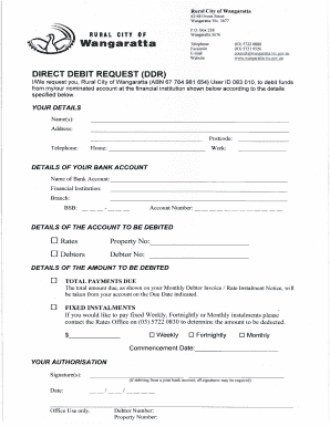Direct Debit Request Form