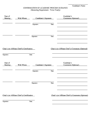 Academic Process Guidance Confirmation Form