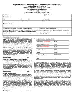 BYU-Idaho Student Landlord Contract