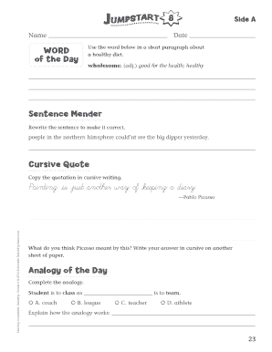 Morning Jumpstarts Reading Worksheet