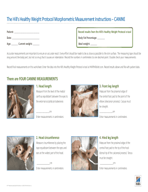 Hill’s Healthy Weight Protocol Canine Measurement Form