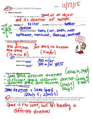 Physics Worksheet on Velocity