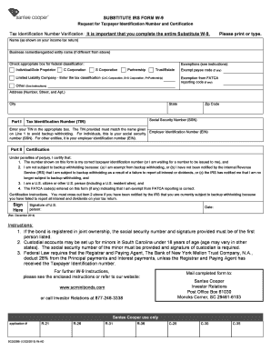Substitute IRS Form W-9