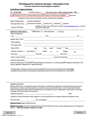 NYS Request for Card Scan Services Form