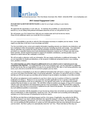 2015 Annual Engagement Letter