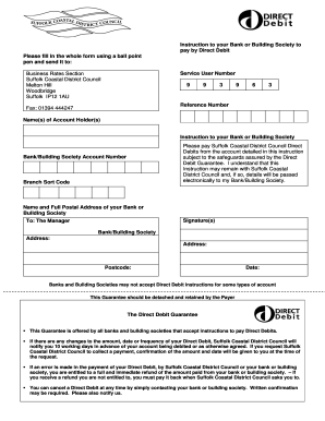 Direct Debit Instruction Form
