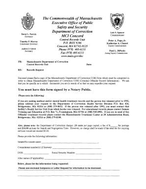 Massachusetts CORI Request Form