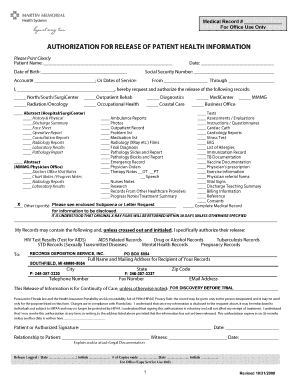 Authorization for Release of Patient Health Information