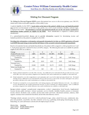 Sliding Fee Discount Program Application