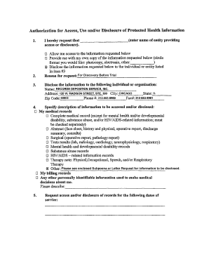Authorization for Access to Protected Health Information