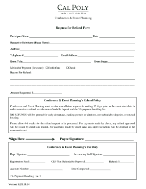 Request for Refund Form