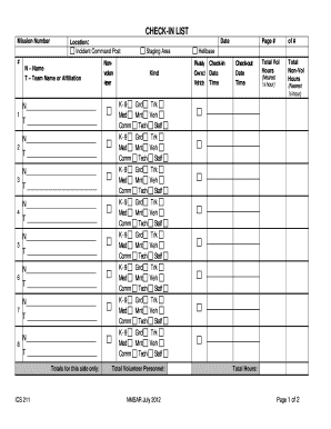 ICS 211 Check-In List