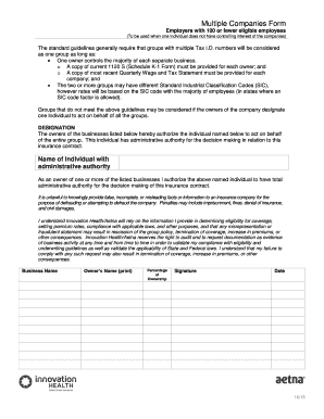 Multiple Companies Insurance Authorization Form