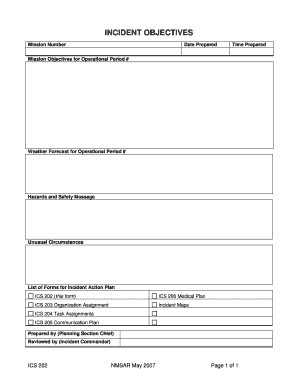 Incident Objectives Form