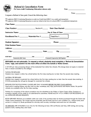 Refund & Cancellation Form