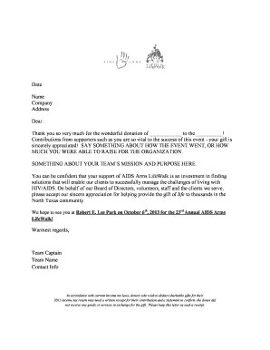 Donation Thank You Letter