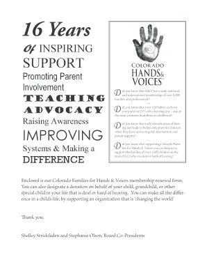 Colorado Families for Hands & Voices Membership Renewal