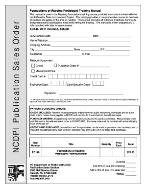 Foundations of Reading Participant Training Manual