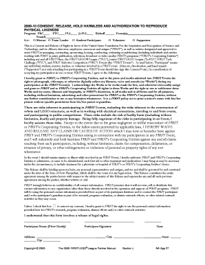 FIRST Consent and Release Form